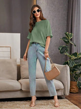green  Oversized Waffle Knit t shirt